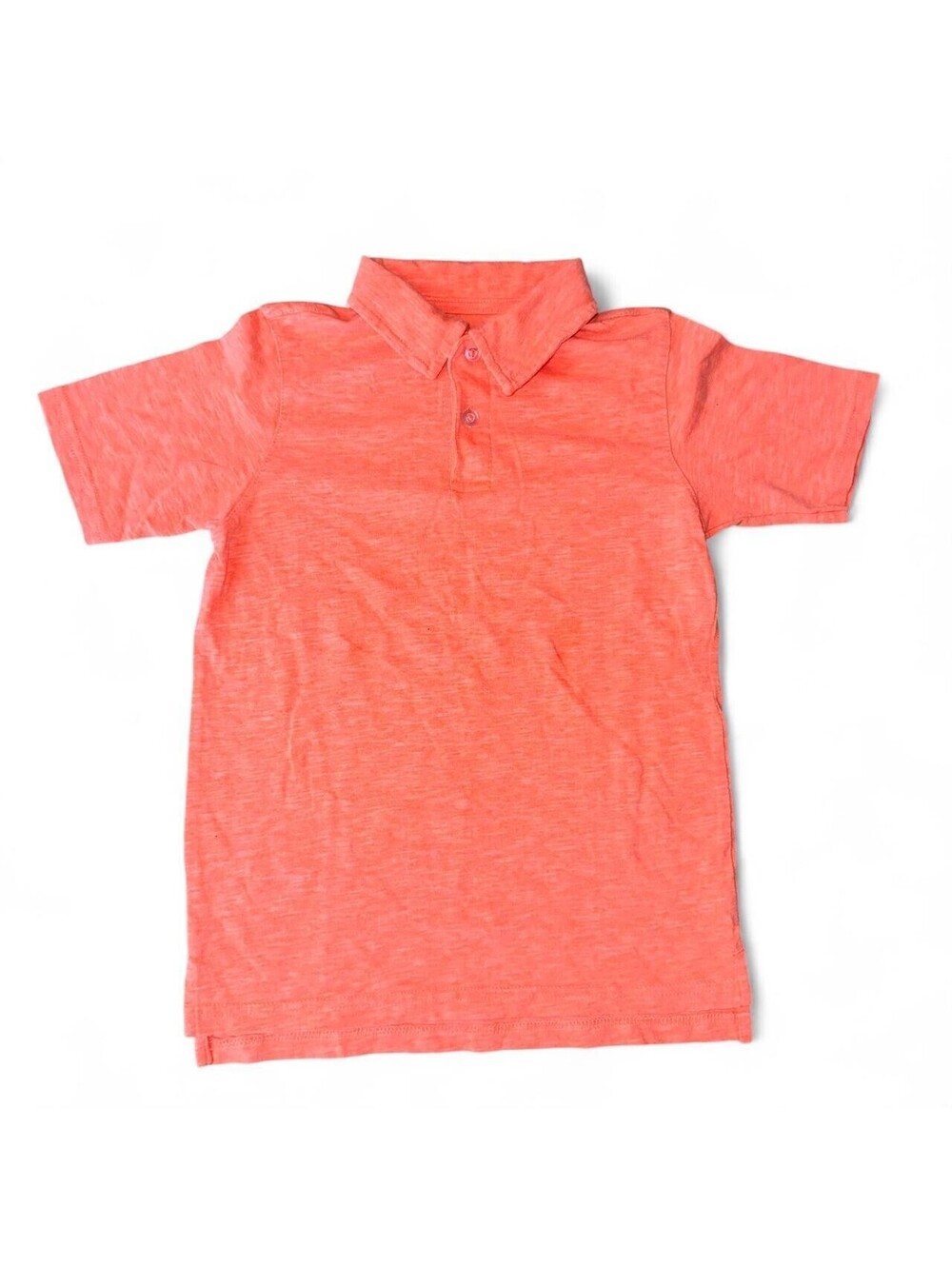 Wonder Nation Boys' Heathered Coral Polo Shirt Size 6-7 Cotton Blend